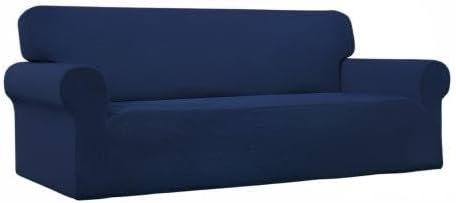 Easy-Going Stretch Couch Covers for Sofa Washable Large Navy | 1-Piece Sofa Covers for 3 Cushion Couch Furniture Protector Couch Slipcover Soft with Bottom for Kids Pets - Image 9