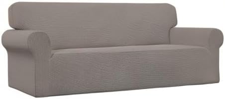 Easy-Going Stretch Couch Covers for Sofa Washable Large Taupe | 1-Piece Sofa Covers for 3 Cushion Couch Furniture Protector Couch Slipcover Soft with Bottom for Kids Pets - Image 9