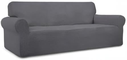 Easy-Going Stretch Oversized Sofa Couch Slipcover Washable Gray | 1-Piece Extra large Sofa Cover Furniture Protector Couch Soft with Bottom for Kids, Polyester Spandex Jacquard - Image 8