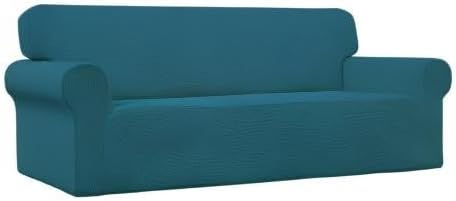 Easy-Going Stretch Couch Covers for Sofa Washable Large Peacock Blue | 1-Piece Sofa Covers for 3 Cushion Couch Furniture Protector Couch Slipcover Soft with Bottom for Kids Pets - Image 9