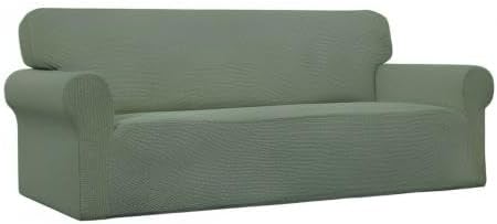 Easy-Going Stretch Oversized Sofa Couch Slipcover Washable Greyish Green | 1-Piece Extra large Sofa Cover Furniture Protector Couch Soft with Bottom for Kids, Polyester Spandex Jacquard - Image 9