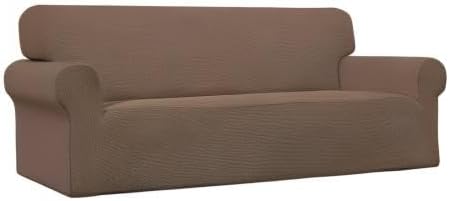 Easy-Going Stretch Couch Covers for Sofa Washable Large Brown | 1-Piece Sofa Covers for 3 Cushion Couch Furniture Protector Couch Slipcover Soft with Bottom for Kids Pets - Image 9