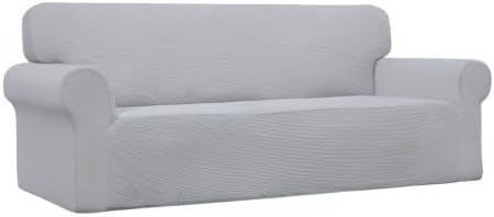 Easy-Going Stretch Oversized Sofa Couch Slipcover Washable Silver Gray | 1-Piece Extra large Sofa Cover Furniture Protector Couch Soft with Bottom for Kids, Polyester Spandex Jacquard - Image 9