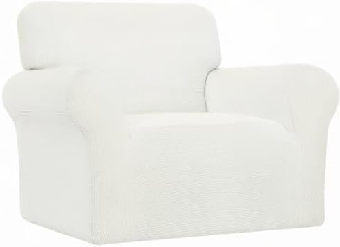 Easy-Going Stretch Oversized Chair Slipcover with Arm Washable Cream | 1-Piece Large chair covers armchair Furniture Protector for Living Room chair and a half cover Soft For Kids, Pet. - Image 9