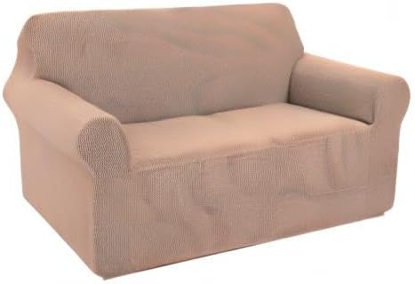 U-NICE HOME Loveseat Cover Stretch Couch Cover Sofa Slipcover, Camel | 2 Cushion Sofa, 1-Piece Sofa cover, Washable, Pet friendly, Furniture protector, Polyester Spandex Jacquard fabric - Image 8