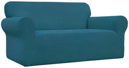 Easy-Going Stretch Loveseat Couch Covers Washable Deep Teal | 1-Piece Loveseat Covers for 2 Cushion Couch Furniture Protector RV Sofa Slipcover Soft with Bottom for Kids Pets - Image 8