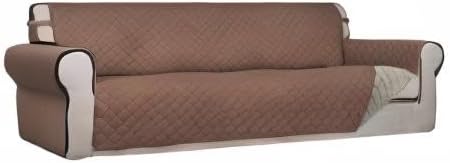 PureFit Reversible Quilted Couch Covers for Dogs Sofa Cover 4 Seater 88" | Brown/Beige, Water Resistant Couch Protector, Washable Pet Couch Cover with Non Slip and Elastic Straps For Kids - Image 8