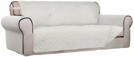 PureFit Reversible Quilted Sofa Cover Dog Couch Covers for Sofa, 66 in | Ivory/Ivory, Water Resistant Couch Protector, Washable Pet Couch Cover with Non Slip and Elastic Straps For Kids - Image 8