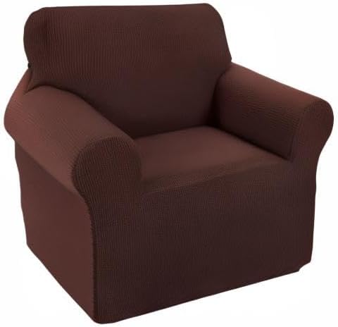 U-NICE HOME Stretch Recliner Chair Cover Armchair Slipcover, Chocolate | Furniture Protector, 1-Piece Chair cover, Washable, Pet friendly, Polyester Spandex Jacquard fabric - Image 8