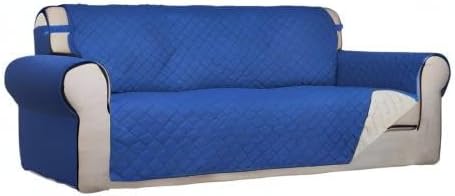 PureFit Reversible Quilted Sofa Cover, Water Resistant Slipcover Furniture Protector, Washable Couch Cover with Non Slip Foam and Elastic Straps for Kids, Pets (X Large, Classic Blue/Ivory) | Classic Blue/Ivory, Water Resistant Couch Protector, Washabl... - Image 8