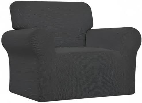 Easy-Going Stretch Oversized Chair Slipcover with Arm Washable Dark Gray | 1-Piece Large chair covers armchair Furniture Protector for Living Room chair and a half cover Soft For Kids, Pet. - Image 8