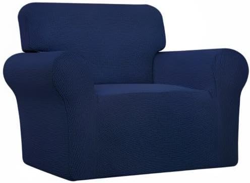 Easy-Going Stretch Chair Slipcover with Arm Washable Navy | 1-Piece Couch Sofa Cover Furniture Protector for Living Room Soft with Bottom For Kids, Pet. Spandex Jacquard - Image 7
