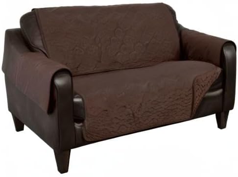 Furhaven Waterproof & Non-Slip Loveseat Cover Protector for Dogs, Cats, & Children - Quilted Paw Print Living Room Furniture Cover - Espresso, Loveseat - Image 11