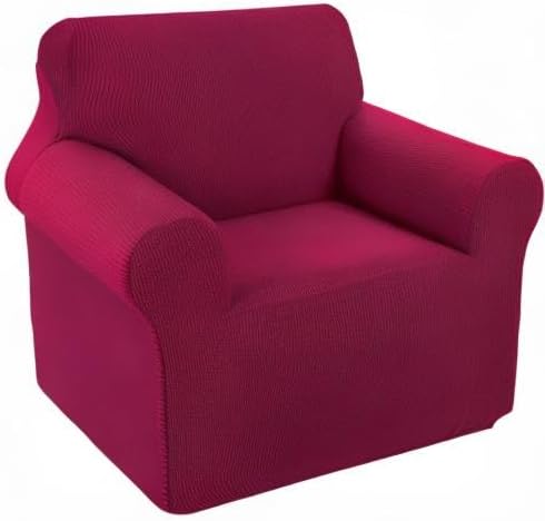 U-NICE HOME Stretch Recliner Chair Cover Armchair Slipcover, Burgundy | Furniture Protector, 1-Piece Chair cover, Washable , Pet friendly, Polyester Spandex Jacquard fabric - Image 8