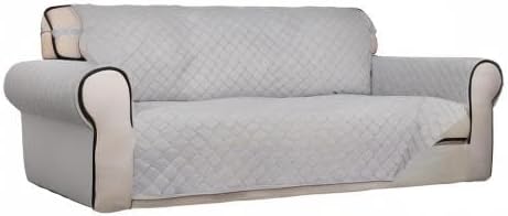 PureFit Reversible Quilted Sofa Cover Dog Couch Covers for Sofa, 66 in | Light Gray/Light Gray, Water Resistant Couch Protector, Washable Pet Couch Cover with Non Slip and Elastic Straps For Kids - Image 8