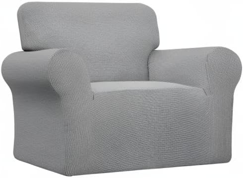 Easy-Going Stretch Oversized Chair Slipcover with Arm Washable Light Gray | 1-Piece Large chair covers armchair Furniture Protector for Living Room chair and a half cover Soft For Kids, Pet. - Image 8