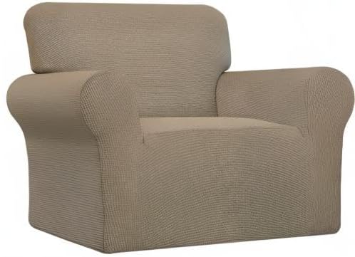 Easy-Going Stretch Chair Sofa Slipcover 1-Piece Couch Sofa Cover Furniture Protector Soft with Elastic Bottom for Kids, Pet. Spandex Jacquard Fabric Small Checks (Chair, Natural) | 1-Piece Couch Sofa Cover Furniture Protector for Living Room Soft with ... - Image 8