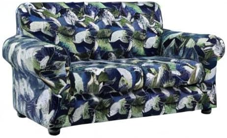 hyha Stretch Couch Cover, Sofa Covers for 2 Separate Cushion Couch Washable | Loveseat Cover, Floral Pattern, Printed, 3 Pieces, 2 Seater Furniture Protector with Elastic Bottom for Dogs, Pet Friendly - Image 9