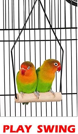 37-inch Portable Hanging Medium Flight Bird Cage for Cockatiel Sun Quaker Parakeet Green Cheek Conure Parrotlet Finch Canary Budgie Lovebird Small Parrot Travel Bird Cage (Black, Without Toy) - Image 7