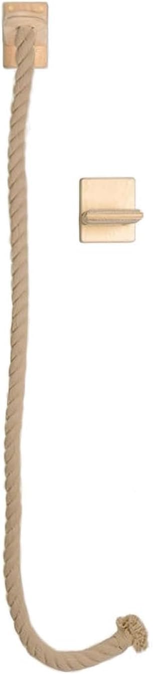 Cat Scratching Post Wall Mounted Climbing Rope Set – Double Platform, Sisal Rope, Space Saving, Easy Install, Multi-Level Cat Playground (Light Brown) - Image 7