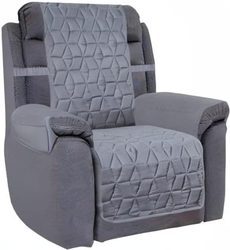 Ameritex Waterproof Nonslip Recliner Cover Christmas Decor Stay in Place, Dog Couch Recliner Cover Furniture Protector for Pets and Kids (Light Grey, 23'') - Image 9
