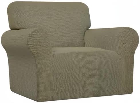 Easy-Going Stretch Oversized Chair Sofa Slipcover 1-Piece Couch Sofa Cover Furniture Protector Soft with Elastic Bottom for Kids Spandex Jacquard Fabric Small Checks Khaki | 1-Piece Large chair covers armchair Furniture Protector for Living Room chair ... - Image 9
