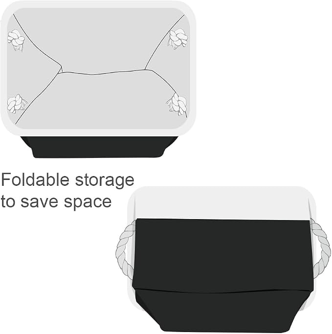 TheWarmHome Storage Basket for Gifts Empty - Large Cubes 3 Pack 15.8x11.8x11.8 inch Storage Bins for Organizing Book Cloth Bathroom Toy (White & Black) - Image 7