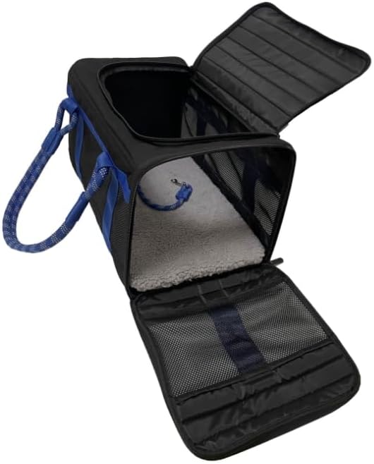 Mr. Peanut's WanderWell Series 3 in 1 Airline Compliant Soft Sided Pet Carrier and Car Seat (Deja Blue)