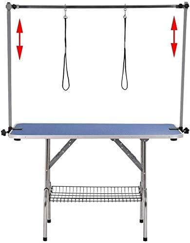 36" Dog Grooming Table Foldable Pet Grooming Tables with Adjustable Arm Noose Storage Mesh Tray Maximum Capacity Up to 330lbs Blue - Image 8