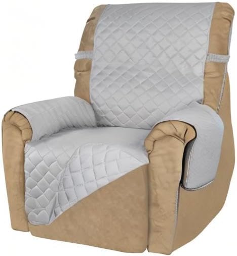 PureFit Reversible Recliner Chair Covers Couch Covers for Dogs, 19 in | Light Gray/Light Gray, Water Resistant Couch Protector, Washable Pet Couch Cover with Non Slip and Elastic Straps For Kids - Image 8