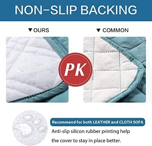 H.VERSAILTEX 100% Waterproof Sofa Slipcover Washable Sofa Cover Non-Slip Couch Cover for 3 Cushion Cover Furniture Protector for Pet Couch Cover with Puppy Paw Silicone Backing (XL Sofa, Stone Blue) - Image 6