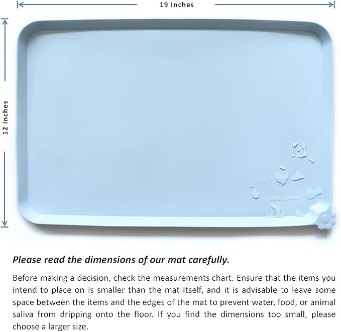 Hoki Found Silicone Pet Food Mats - Non Slip Bowl Placemats for Dogs & Cats - Waterproof, Suitable for Carpet - Frost - Image 5