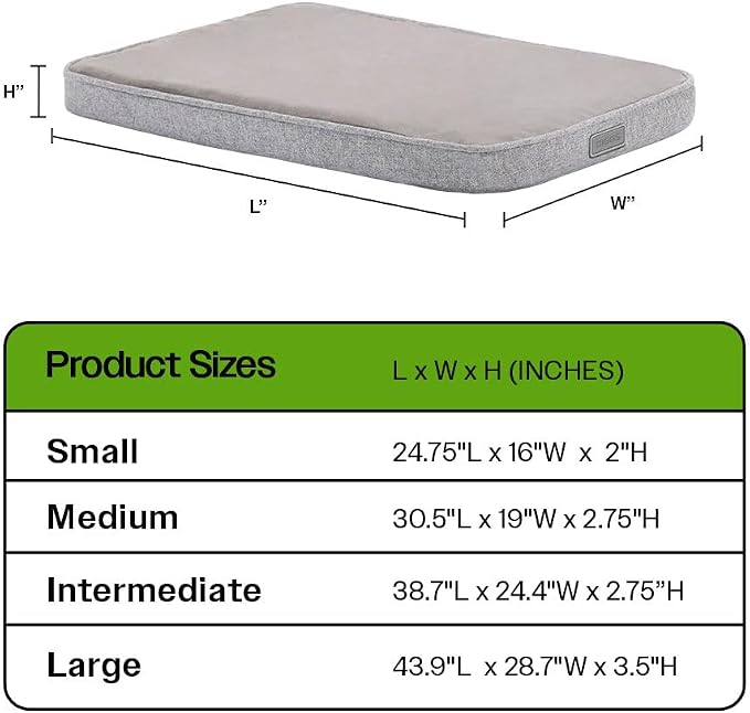 Diggs Snooz Memory Foam Dog Bed - Ideally Sized Revol Dog Crate Pad - Premium Orthopedic Pet Bed for Crate or Home - Grey, Small - Image 6
