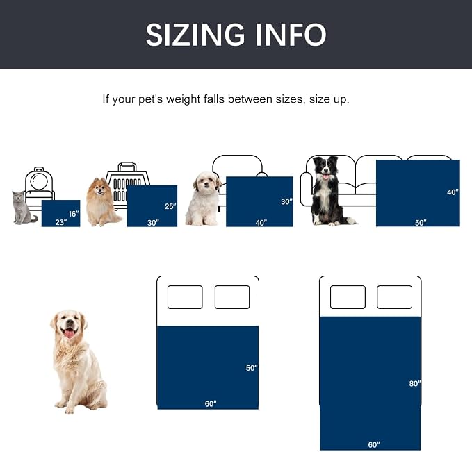 Qeils Dog Blankets for Small Dogs - Waterproof Cat Blanket Washable - Sherpa Fleece Puppy Blanket, Soft Plush Reversible Throw Protector for Bed Couch Car Sofa, 30"X40", Grey - Image 6