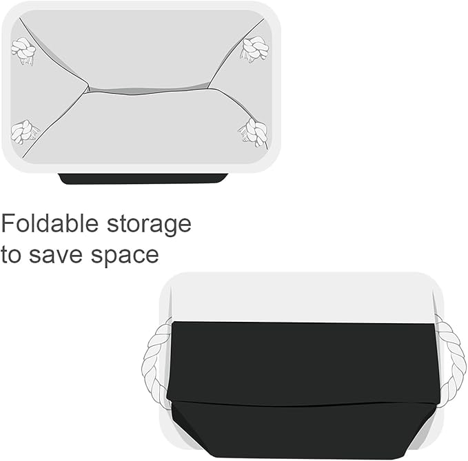 TheWarmHome Storage Bins for Shelves - 12x8x5.2 inch 1 Pack Storage Baskets for Gifts Empty for Closet Organizing Dog Gift Cloth Toy Cubes Box (White & Black) - Image 7