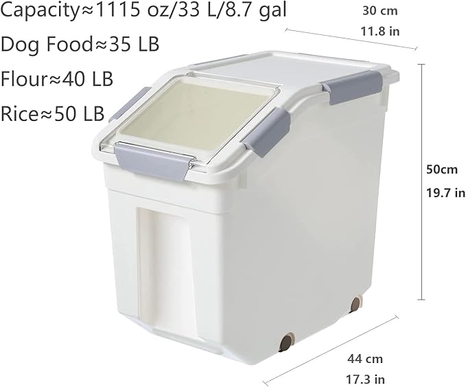 CITY BABY 2 Pack Airtight Flour Storage Container With Scoop,Dry Food, Sugar, Baking Supplies,Rice Container Set -BPA Free- Pet Food Storage Container,Dog Cat Birds Food Bin(50LB) - Image 5
