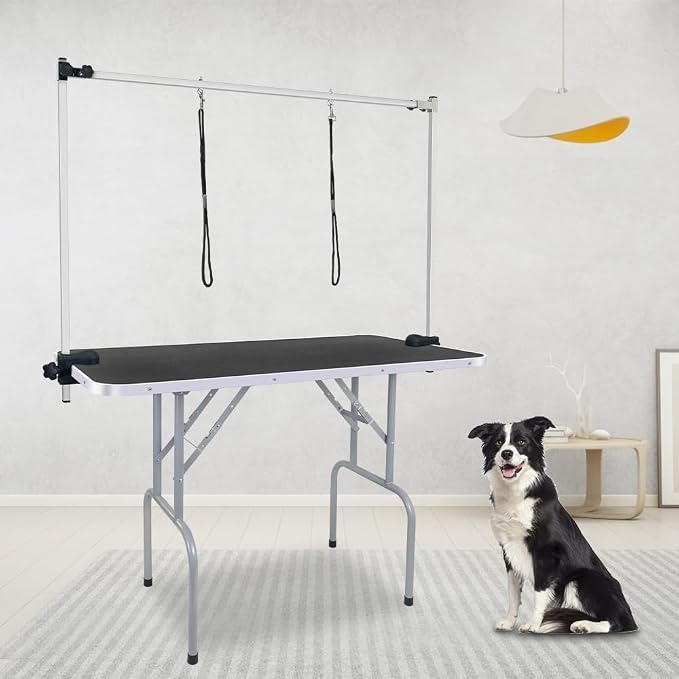 LEIBOU 45'' Professional Foldable Heavy Duty Dog Pet Grooming Table with H-Shape Arm & Noose, Maximum Capacity Up to 260lbs, Black - Image 7