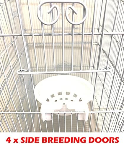 63" Roof Top Bird Flight Parrot Pet House Home Cage with Removable Rolling Stand for Cockatiel Sun Conure Parakeet Finch Budgie Lovebird Canary - Image 8