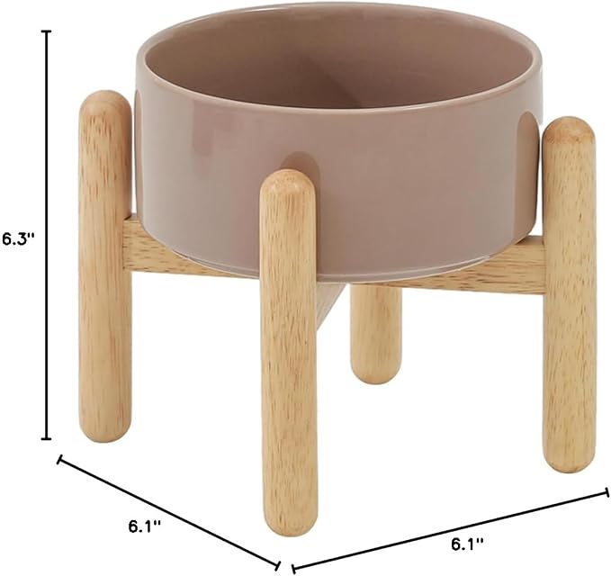 Havniva Elevated Dog Bowls Ceramic Dog Bowls with Stand, Dog Food Bowl | 6.1” Raised Dog Bowls with Non-Slip Wood Stand, Dog Food and Water Bowl Set, Dog Feeding Bowls for Small & Medium Dogs - Image 7