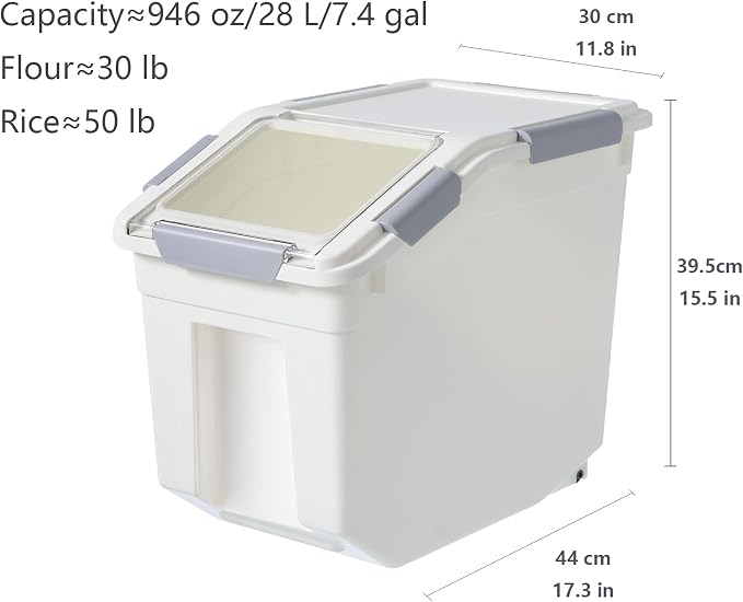 CITY BABY 2 Pack Airtight Flour Storage Container With Scoop,Dry Food, Sugar, Baking Supplies,Rice Container Set -BPA Free- Pet Food Storage Container,Dog Cat Birds Food Bin(30LB) - Image 6