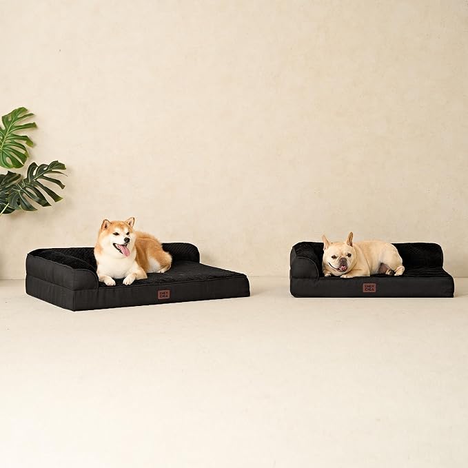 EHEYCIGA Memory Foam Dog Bed Large Size Dogs, Orthopedic Dog Bed Large with Washable Removable Cover, Waterproof Pet Sofa Couch with Nonskid Bottom, 36x27x6, Black - Image 9