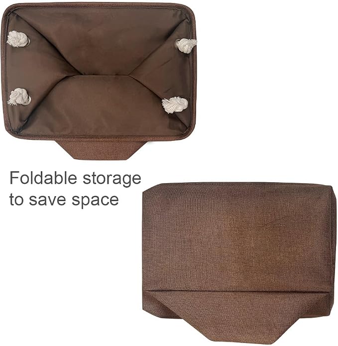 WarmHome Fabric Storage Bin Shelf Basket for Home, Closet(Brown-3 Pack, 13.8L9.8W6.7H) - Image 7