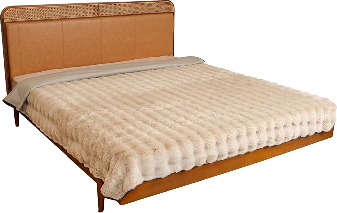 Waterproof Dog Bed Cover, Dog Pad Soft Plush Pet Blanket with Anti-Slip Back for Bed Couch Sofa, Furniture Protector for Small, Medium and Large Dogs and Cats (Light Brown-Bubble, 82"x102") - Image 7