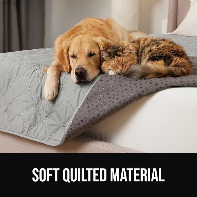 GORILLA GRIP® Waterproof Dog Blanket, 82x52, Leakproof Couch Cover for Dogs, Silicone Grip Backing, Protects Sofa, Sectional, Bed, Crate, Car & RV, Tear-Resistant Washable Pet Blanket Light Gray - Image 9