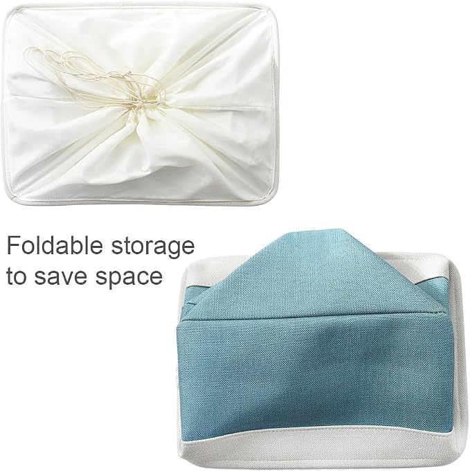TheWarmHome Storage Bin for Shelves - Extra Jumbo 3 Pack 20.5L×15.7W×13.8H Storage Basket for Organizing, Fabrin Storage cubes with Drawstring Cover for Living Room Bedroom Decor Closet(White & Green - Image 7