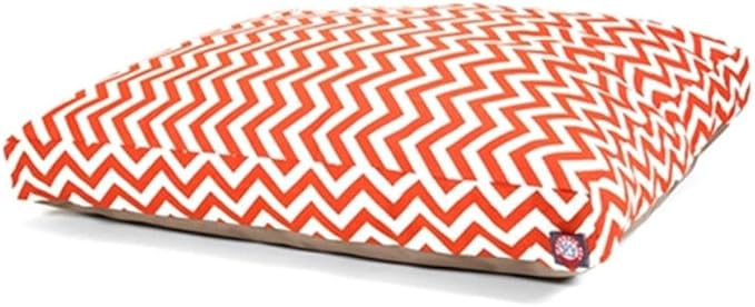 Majestic Pet Chevron Rectangle Dog Bed Washable – Non Slip Comfy Pet Bed – Crate Bed with Removable Washable Cover – Kennel Bed for Sleeping, Polyester Fiber, Large, Burnt Orange by MajesticPet