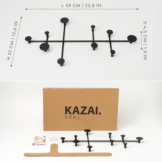 Kazai. 'Sval' Wall Wardrobe | Minimalist Coat Hook Design from Berlin | Modern Metal Wall-Mounted Coat Rack/Hooks | Black - Image 6
