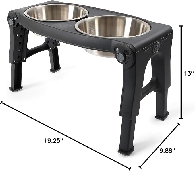 Dexas Pets Adjustable Height Double Pet Feeder with Stainless Steel Bowls - Image 7