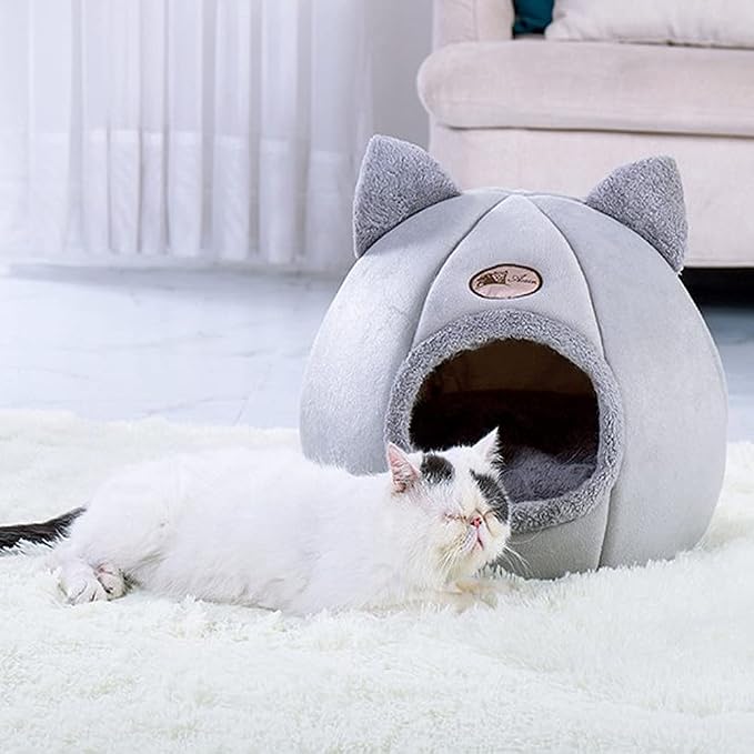 Kavolet Cat Bed for Indoor, Cat Tent with Removable Washable Cushion, Cat Bed Cave Self-Warming Pet House for Cat Dog Puppy - Image 7