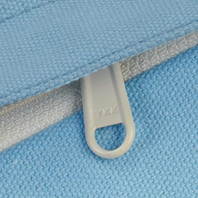 Blueberry Pet Fully Removable Washable Dog Bed Cover Only, Heavy Duty Replacement Cover w/Durable YKK Zippers, for Cats & Dogs Bed 25" x 21" x 10", Baby Blue & Beige Color-Block - Image 7